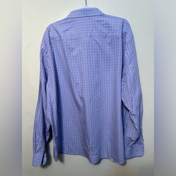 Untuckit‎ Shirt  XXXL Blue Plaid Arrigoni Regular Fit Wrinkle Free Long Sleeve - Picture 5 of 5